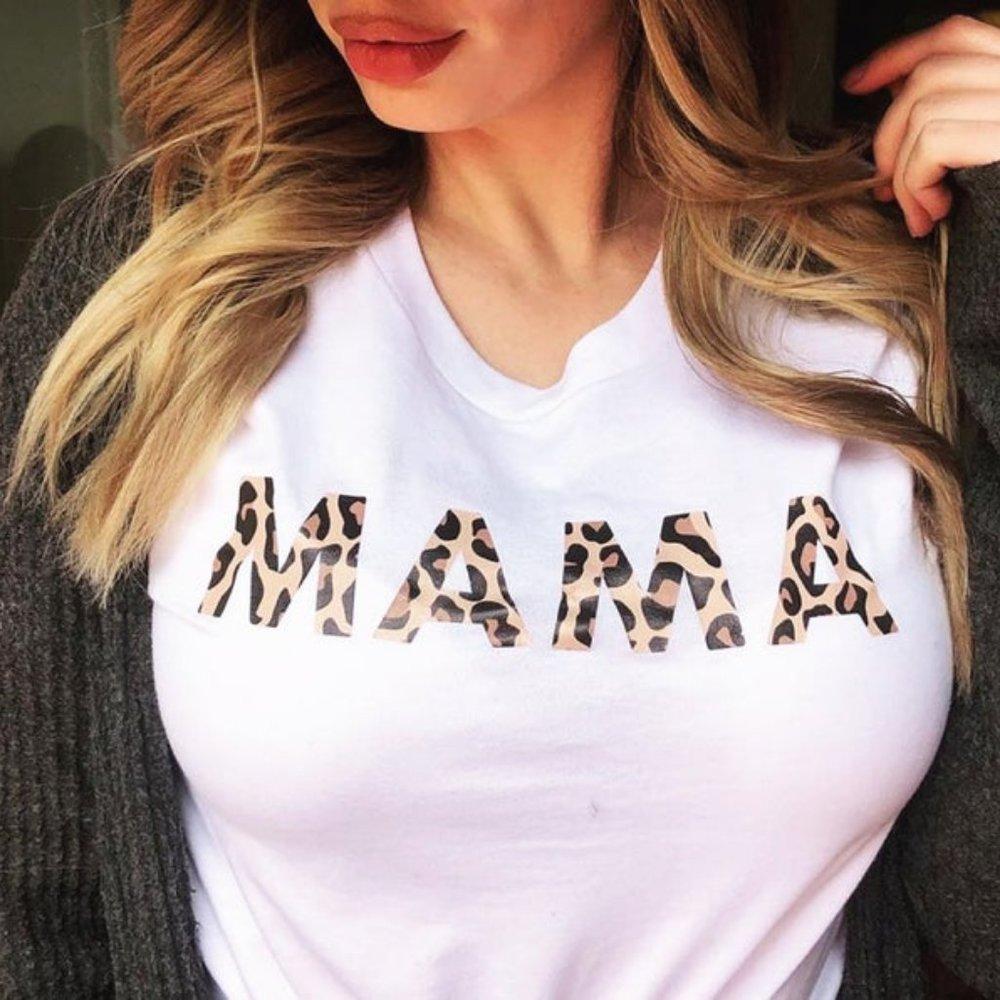 Mama Leopard Shirt - Mom Tee - Mom T-Shirt